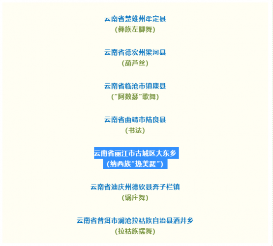 丽江市古城区大东乡“热美蹉”上榜“中国民间文化艺术之乡”拟命名名单