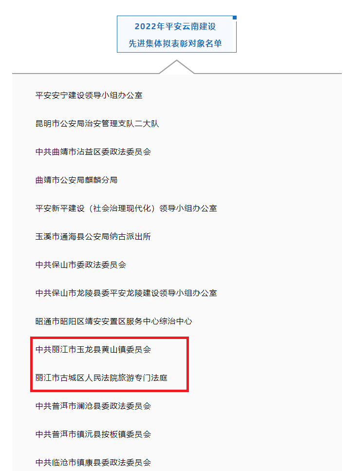 丽江三个集体拟获省级表彰   