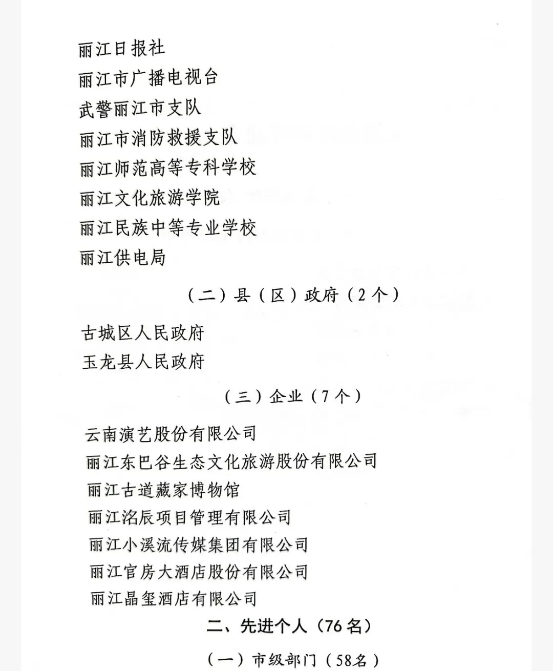 优秀！丽江32个集体76名个人获通报表扬