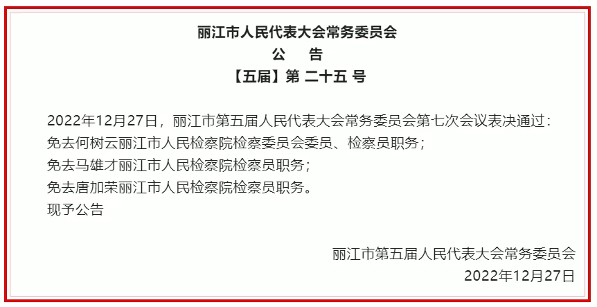 丽江市人大常委会通过一批人事任免名单