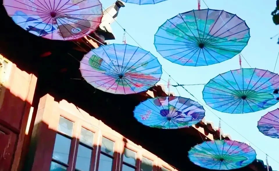 把你浪漫在春天的丽江油纸伞 太美好！