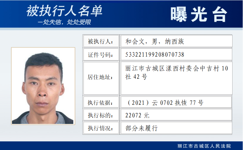 丽江古城法院实名曝光10名老赖 (2).png