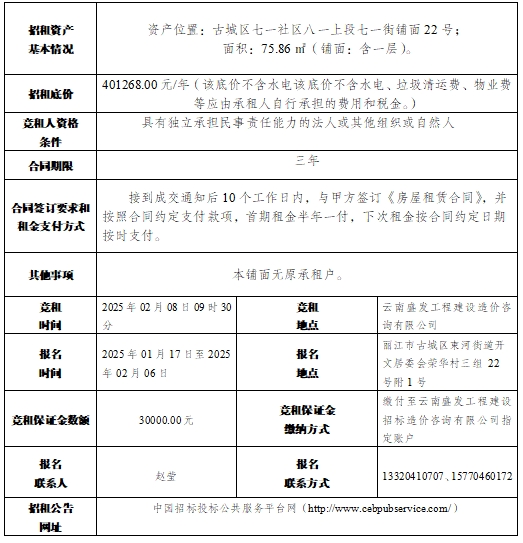丽江古城管理有限责任公司直管公房公开招租3.png