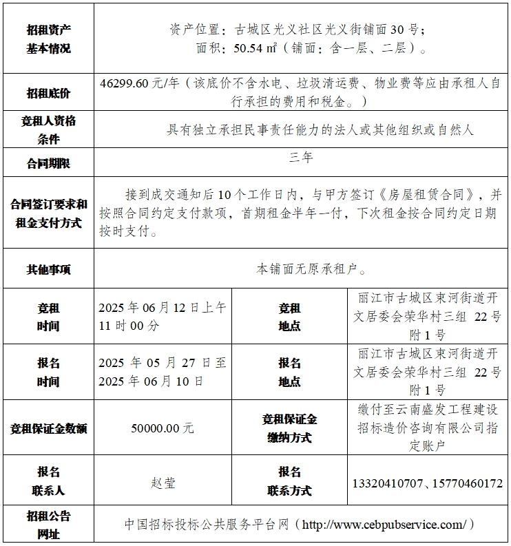 丽江古城直管公房公开招租相关公告5.png