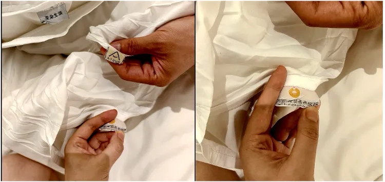 住客在亚朵酒店枕头上发现医院Logo！业内人士：分拣环节可能出错.jpg